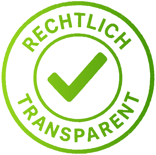siegel Kreisrundes Siegel mit umlaufenden Text welcher sagt: Rechtlich transparent